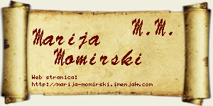 Marija Momirski vizit kartica